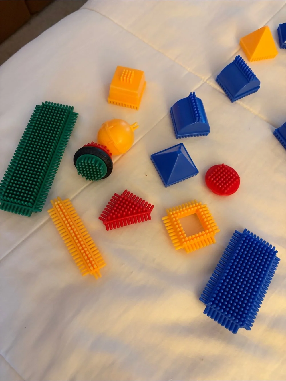 Large Assortment of Vintage Bristle Block’s- Bright Primary Colors
